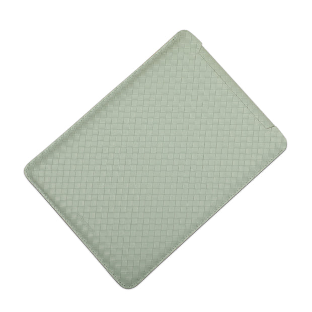 13" Vegan Leather Laptop Sleeve (Criss-Cross Mint) - Enthopia