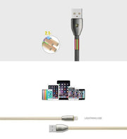 Cable - Lightning Charging Cable For Apple - Remax Knight Data USB Cable with Charging Indicator With Auto Power Cut for to prevent Over Charge - Enthopia
