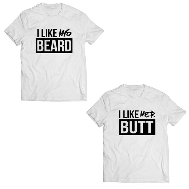 Couple Half Sleeve Round Neck T-Shirt - Beard - Enthopia