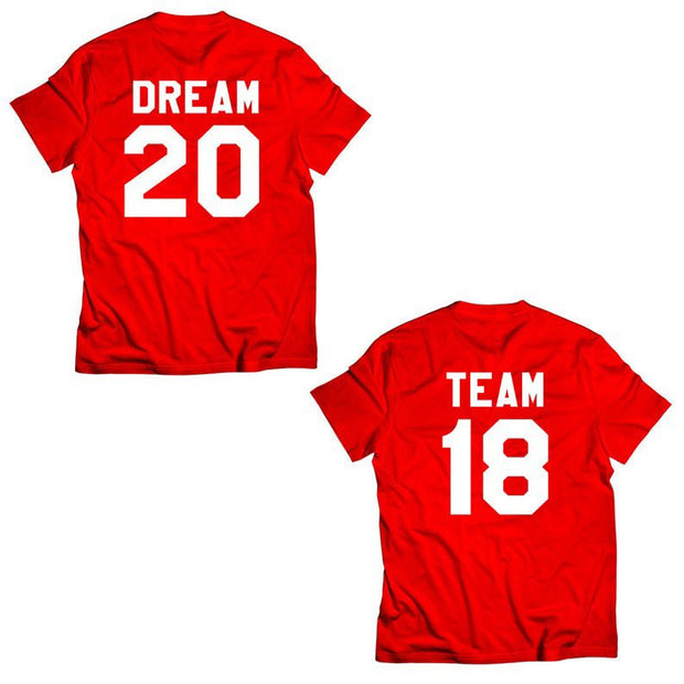 Couple Half Sleeve Round Neck T-Shirt - Dream Team - Enthopia