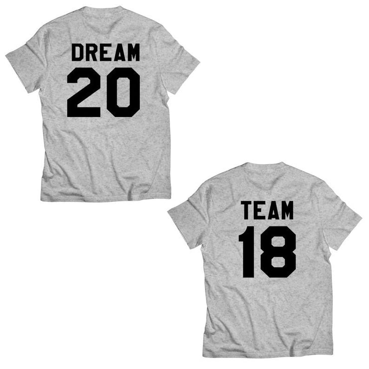 Couple Half Sleeve Round Neck T-Shirt - Dream Team - Enthopia