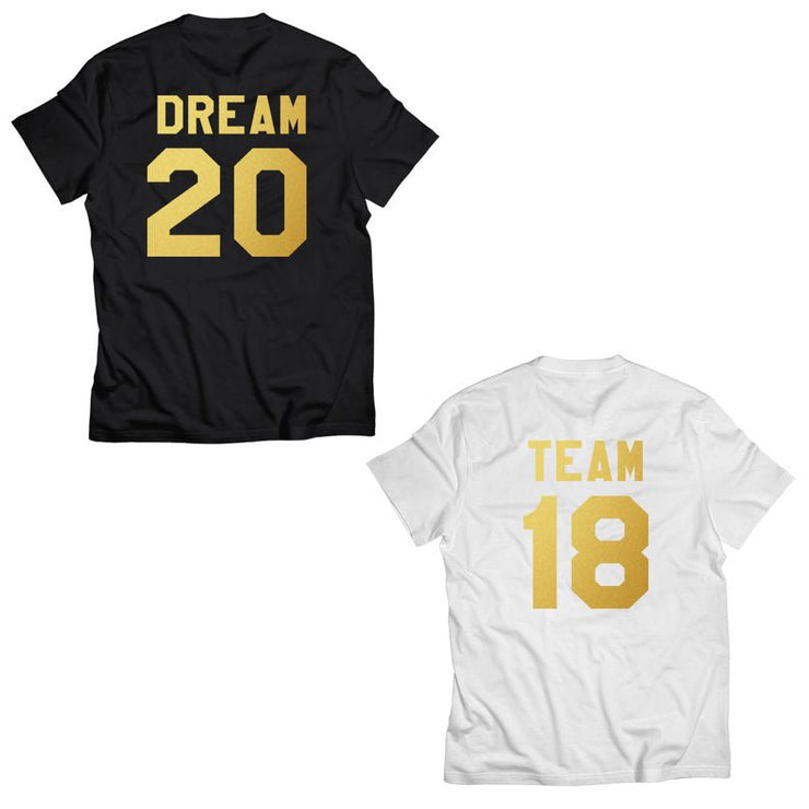 Couple Half Sleeve Round Neck T-Shirt - Dream Team - Enthopia