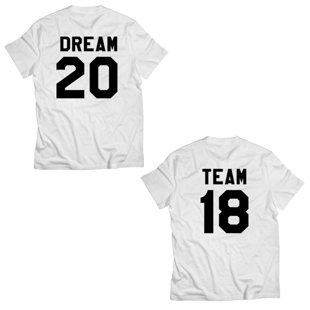 Couple Half Sleeve Round Neck T-Shirt - Dream Team - Enthopia