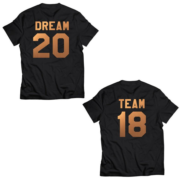 Couple Half Sleeve Round Neck T-Shirt - Dream Team - Enthopia