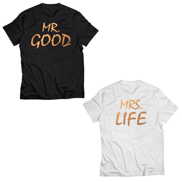 Couple Half Sleeve Round Neck T-Shirt - Good Life - Enthopia