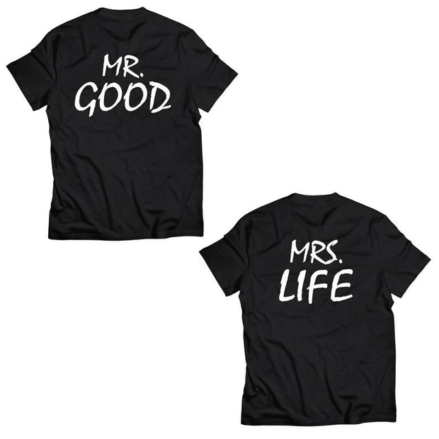 Couple Half Sleeve Round Neck T-Shirt - Good Life - Enthopia