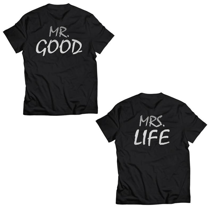 Couple Half Sleeve Round Neck T-Shirt - Good Life - Enthopia