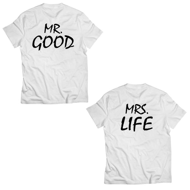 Couple Half Sleeve Round Neck T-Shirt - Good Life - Enthopia