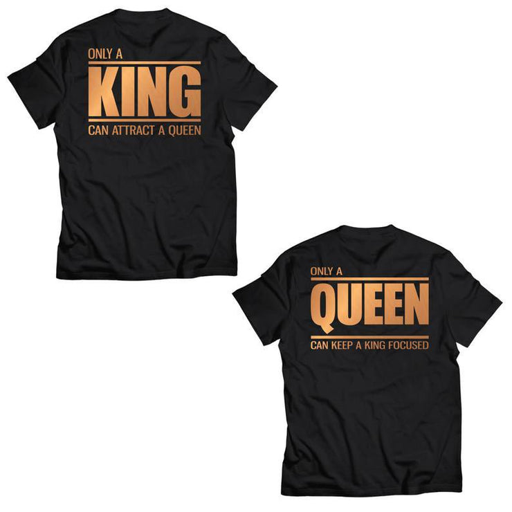 Couple Half Sleeve Round Neck T-Shirt - King Queen - Enthopia