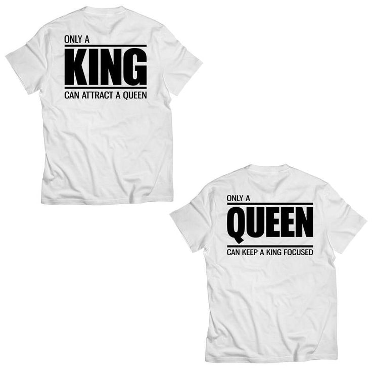 Couple Half Sleeve Round Neck T-Shirt - King Queen - Enthopia