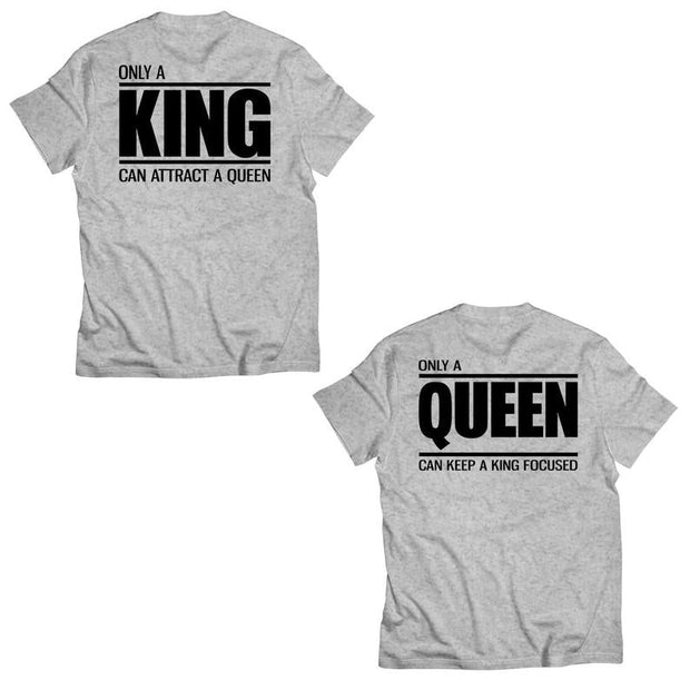 Couple Half Sleeve Round Neck T-Shirt - King Queen - Enthopia