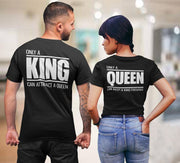 Couple Half Sleeve Round Neck T-Shirt - King Queen - Enthopia