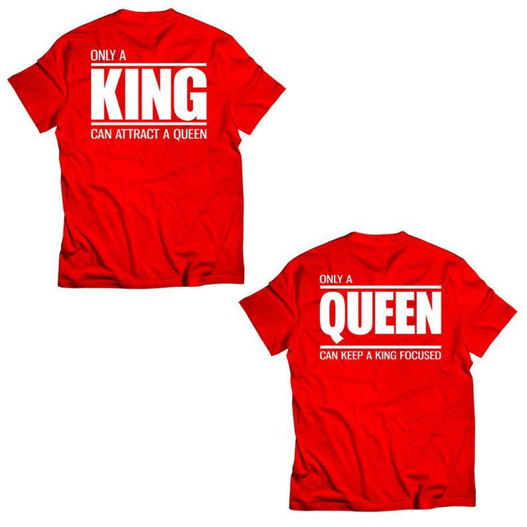 Couple Half Sleeve Round Neck T-Shirt - King Queen - Enthopia