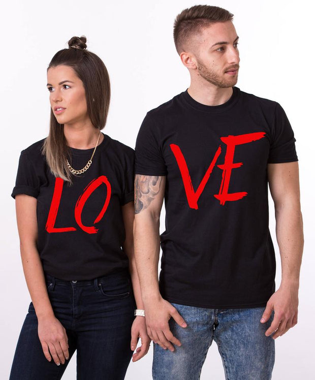 Couple Half Sleeve Round Neck T-Shirt - Love - Enthopia