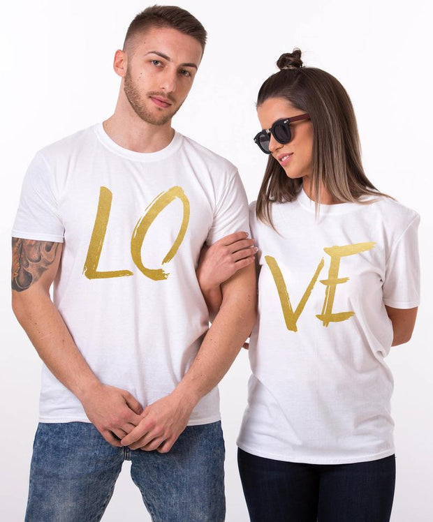 Couple Half Sleeve Round Neck T-Shirt - Love - Enthopia