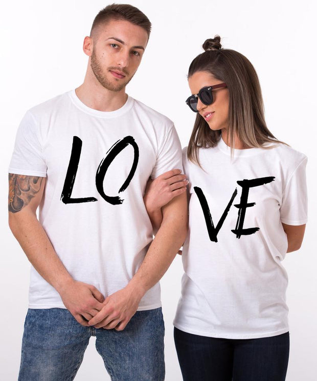 Couple Half Sleeve Round Neck T-Shirt - Love - Enthopia