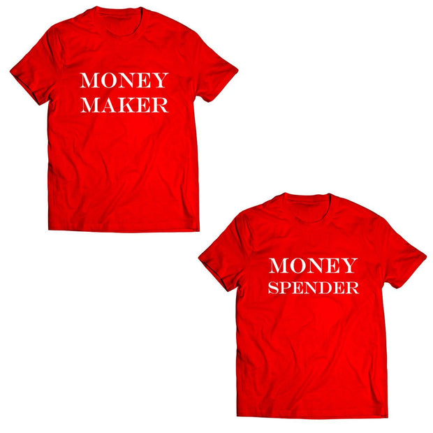 Couple Half Sleeve Round Neck T-Shirt - Money Maker - Enthopia