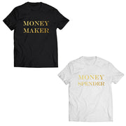 Couple Half Sleeve Round Neck T-Shirt - Money Maker - Enthopia