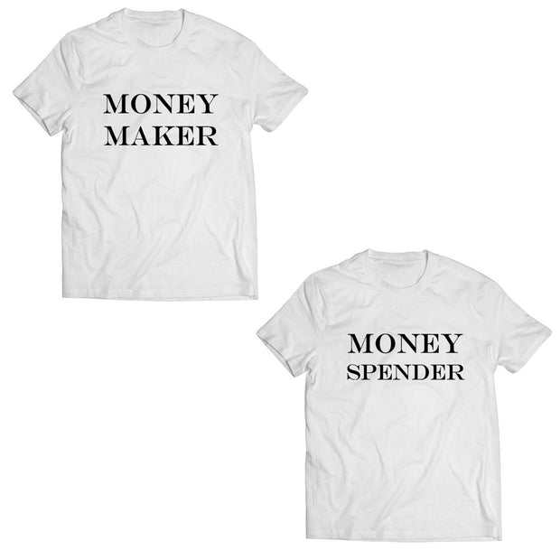 Couple Half Sleeve Round Neck T-Shirt - Money Maker - Enthopia