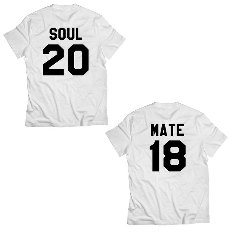 Couple Half Sleeve Round Neck T-Shirt - Soul Mate - Enthopia