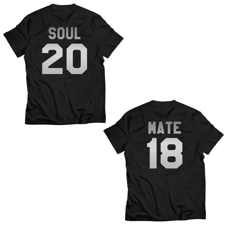 Couple Half Sleeve Round Neck T-Shirt - Soul Mate - Enthopia