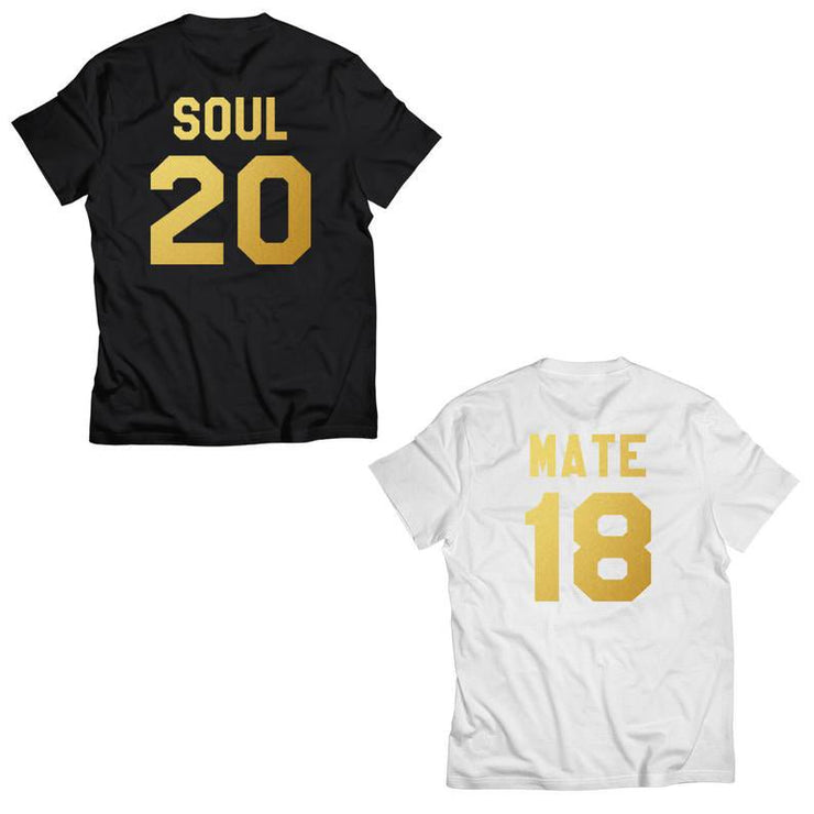 Couple Half Sleeve Round Neck T-Shirt - Soul Mate - Enthopia