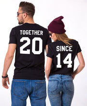 Couple Half Sleeve Round Neck T-Shirt - Together Since - Enthopia