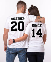 Couple Half Sleeve Round Neck T-Shirt - Together Since - Enthopia