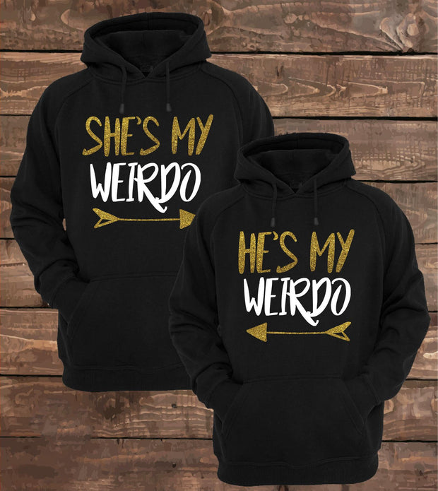 Couple Hoodie - My Weirdo (Black) - Enthopia