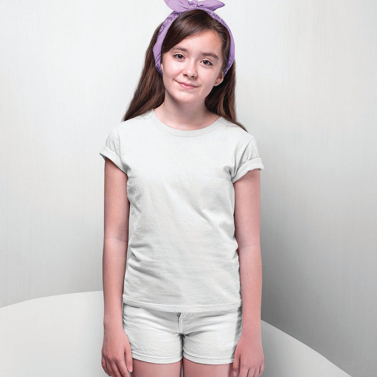 Girls Half Sleeves Round Neck-Plain - Enthopia