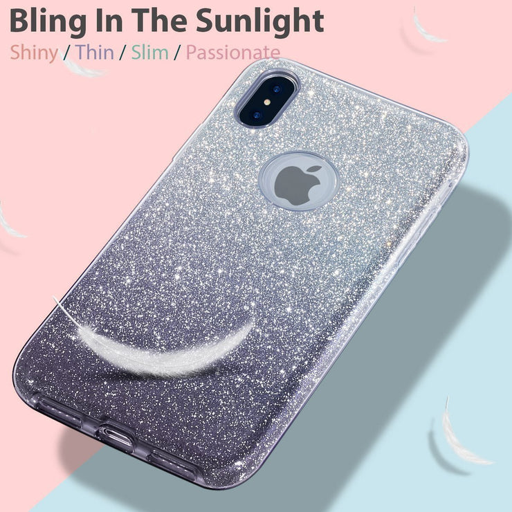 Glitter Silicone Slim Back Case Cover for Samsung Note 8 - Enthopia