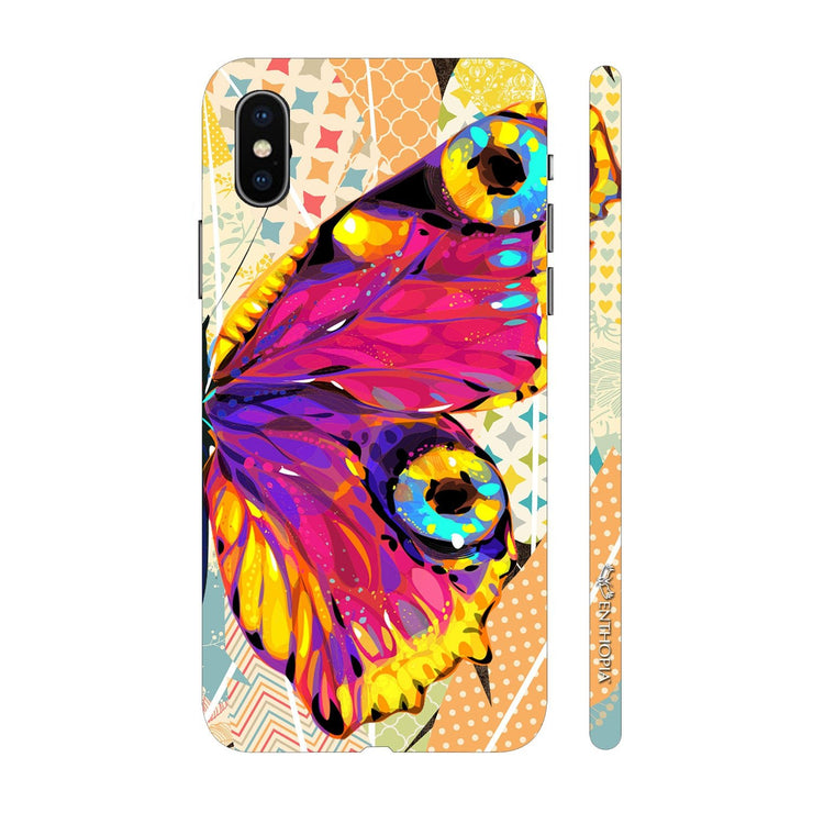 Hardshell Phone Case - Butterfly on a Feathery Wall - Enthopia