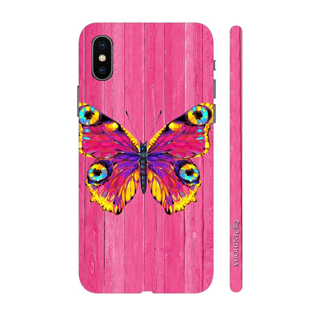 Hardshell Phone Case - Butterfly on a Pink Wall - Enthopia