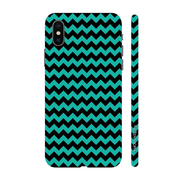 Hardshell Phone Case - Chevron Black And Blue - Enthopia