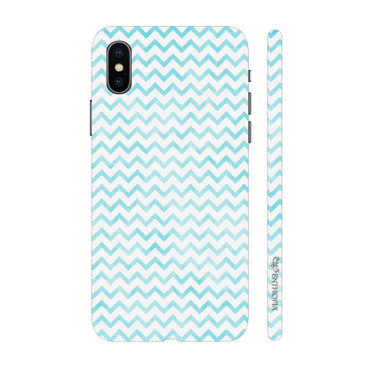 Hardshell Phone Case - Chevron Blue N White - Enthopia