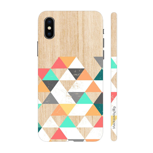 Hardshell Phone Case - Wooden Coloured Triangle 1 - Enthopia