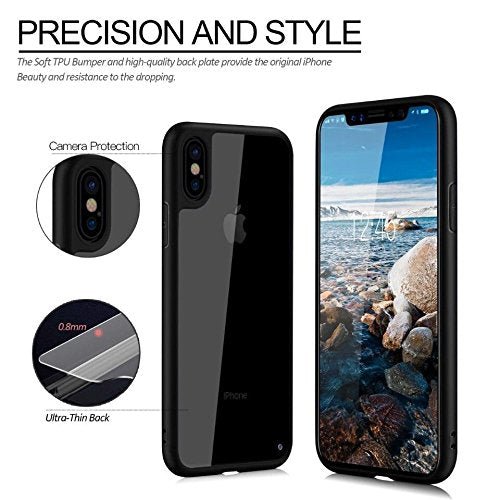 IPhone X Transparent Hard Back with Soft Silicone Bumper for Apple Iphone X - Enthopia