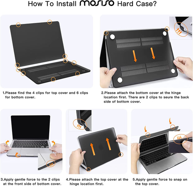 Macbook Air 13.6 inch Hard Case - Black - Enthopia