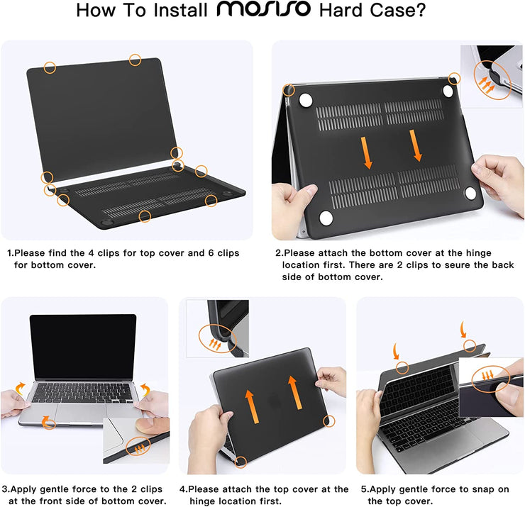 Macbook Air 13.6 inch Hard Case - Black - Enthopia