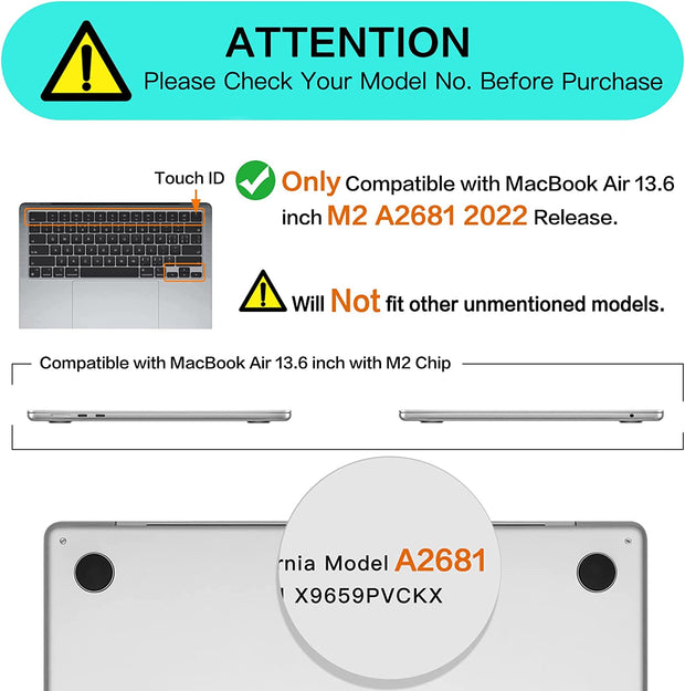 Macbook Air 13.6 inch Hard Case - Transparent - Enthopia