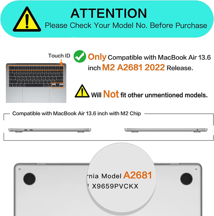 Macbook Air 13.6 inch Hard Case - Transparent - Enthopia