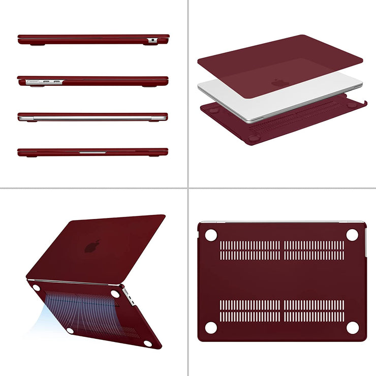 Macbook Air 13.6 inch Hard Case - Wine Red - Enthopia