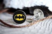 Personalized superhero cufflinks, cool gifts for men, wedding silver plated or black cuff link - Enthopia