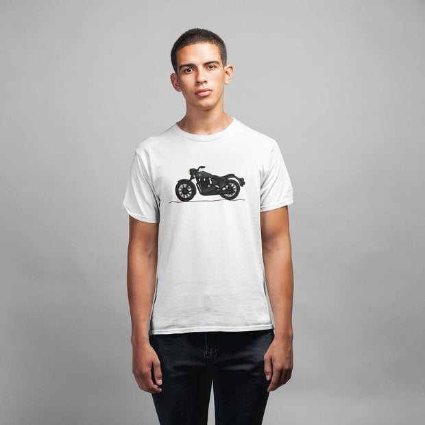 Royal Enfield Design 10 Mens Half Sleeves Round Neck - Enthopia