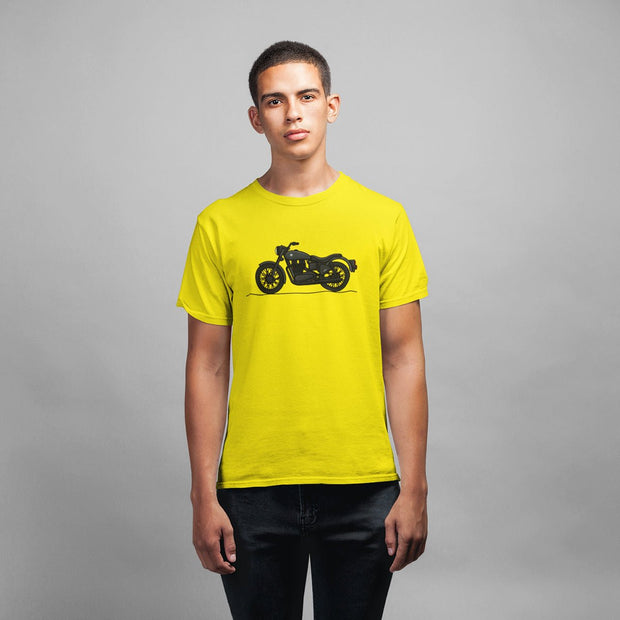 Royal Enfield Design 10 Mens Half Sleeves Round Neck - Enthopia