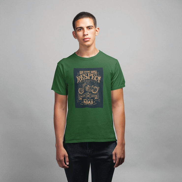 Royal Enfield Design 9 Mens Half Sleeves Round Neck - Enthopia