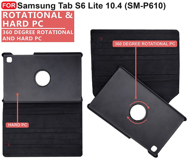 Samsung Tab S6 Lite 10.4 SM-P610/P615 (2020) Rotating Faux Leather Case - Enthopia