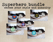Set of 7 superhero cufflinks bundle, cool gifts for men, wedding silver plated or black cuff link Captain America - Enthopia