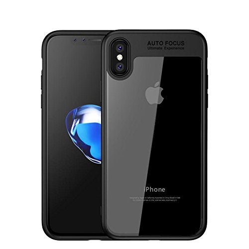 Transparent Soft TPU Auto Focus Black Back Case Cover for Apple Iphone X - Enthopia