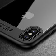Transparent Soft TPU Auto Focus Black Back Case Cover for Apple Iphone X - Enthopia